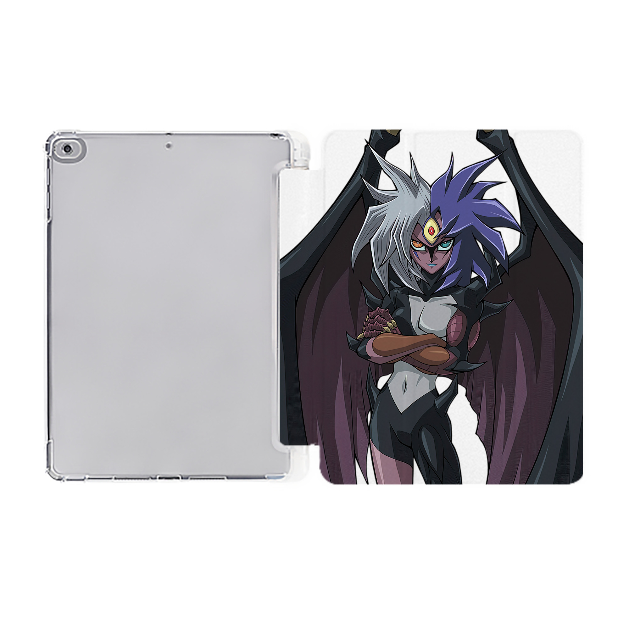 （画像用） 遊☆戯☆王 Yu-Gi-Oh! IPad ケース ペン収納付き 三つ折りスタンド PUレザー×シリコン 対応機種9.5/10.5/10.9インチ